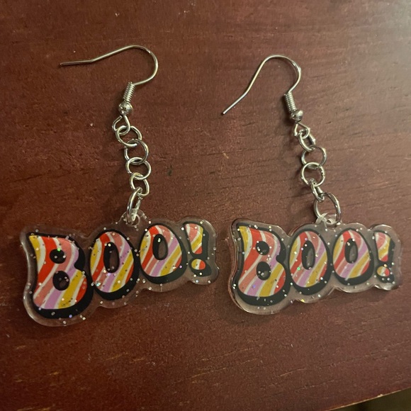 Colorful 'Boo!' Earrings - Picture 1 of 1